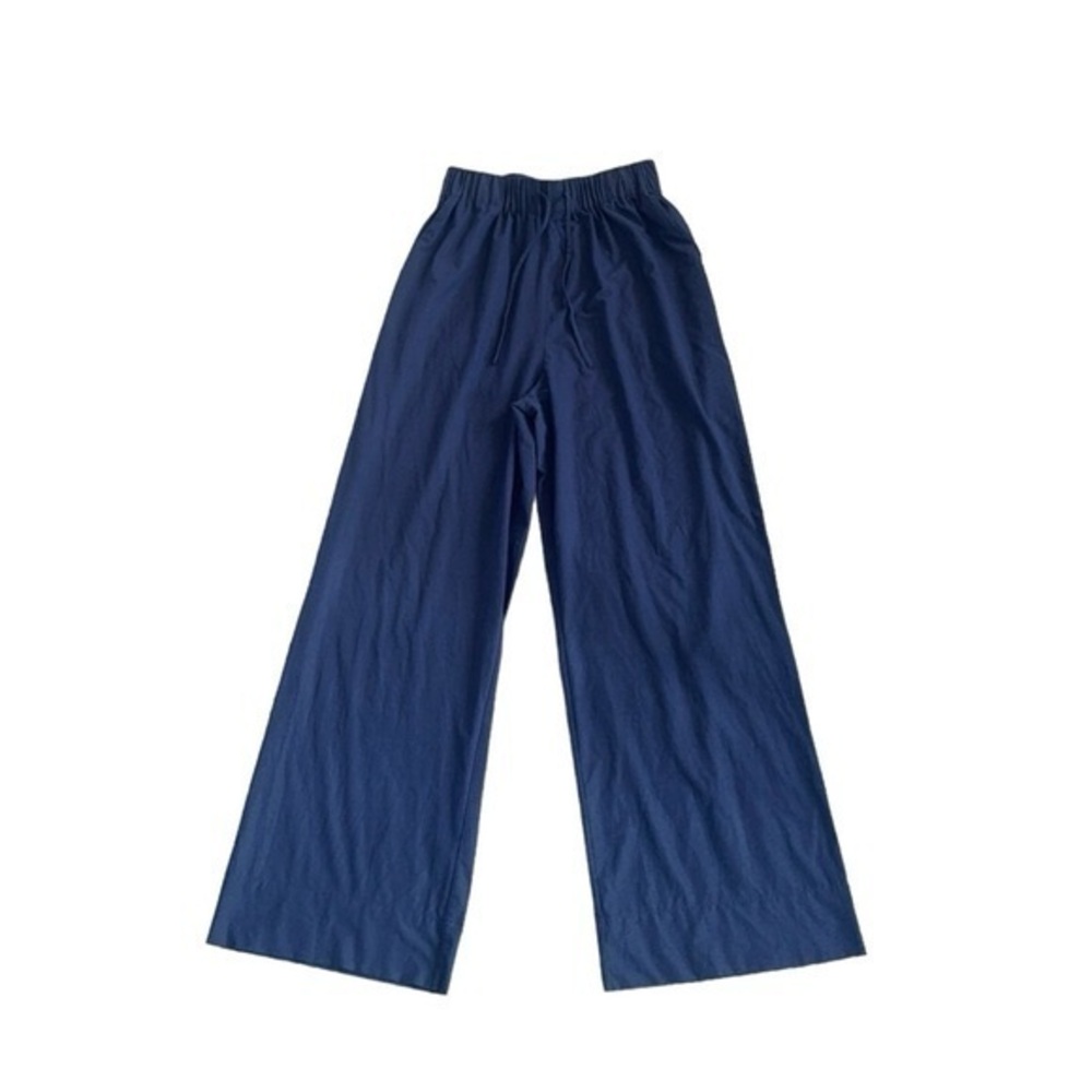 NWOT Carbon38 Navy Blue Relaxed Wide Leg Drawstring Pants Trousers XS
